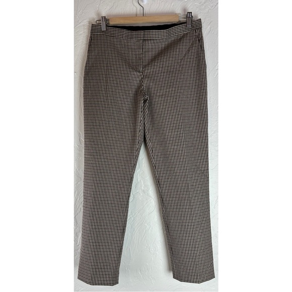 Theory Women’s Wool Blend Straight Leg Plaid Pants Brown/Tan Lightweight, size 6 - Picture 4 of 10